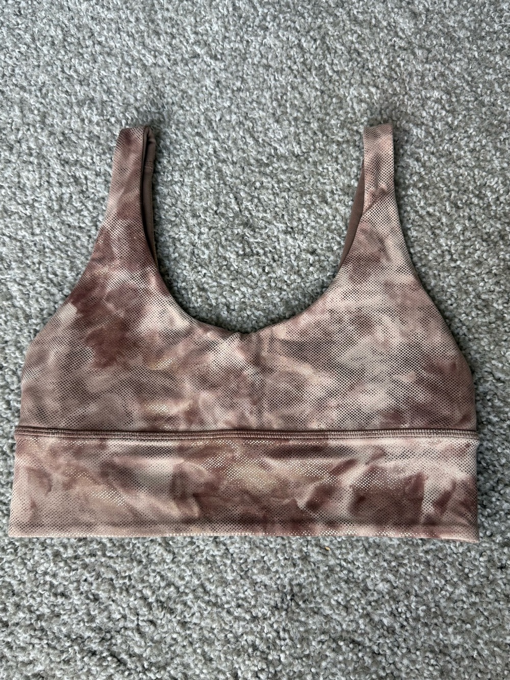 Reversible Lululemon Align Sparkly Tie-Dye Mauve and Brown Sports Bra